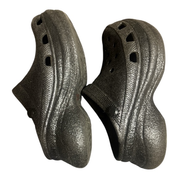 Crocs Glittery Black Clogs size 7 - Picture 3 of 4